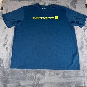 Carhartt Shirt Men’s 3XL Blue Graphic Spell Out Logo Short Sleeve Workwear